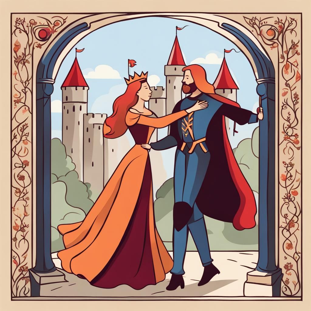 Medieval King and Queen's Joyful Dance