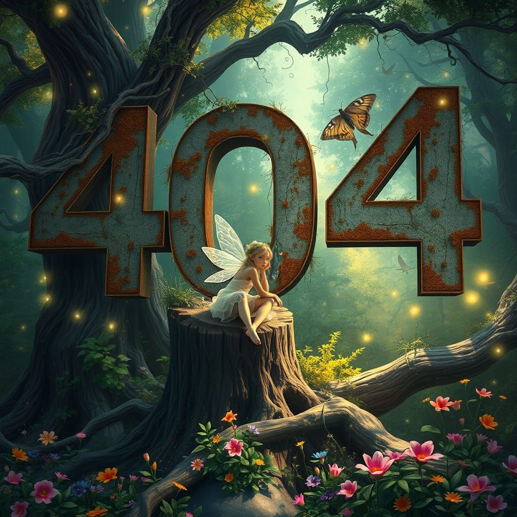 Surreal Fairy Enchants Abandoned Forest in Whimsical Realism