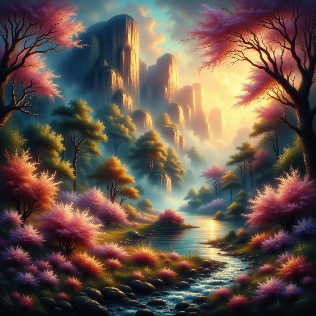 Epic Rose Garden Digital Matte Painting