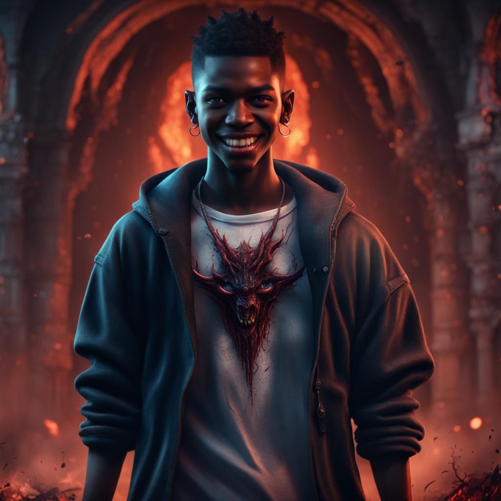 Demonic Teenager with Cleaver, Fantasy Concept Art