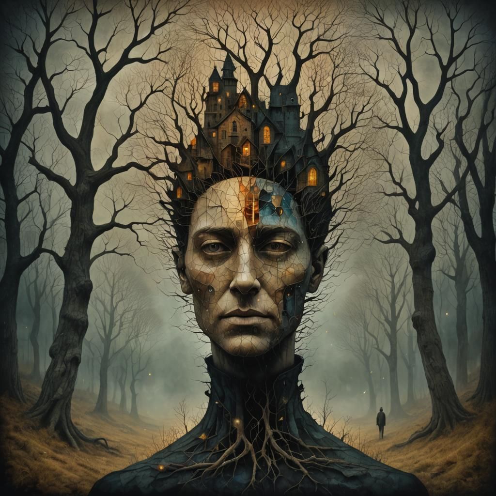 Surreal Portrait Blending Anime and Baroque Fantasy