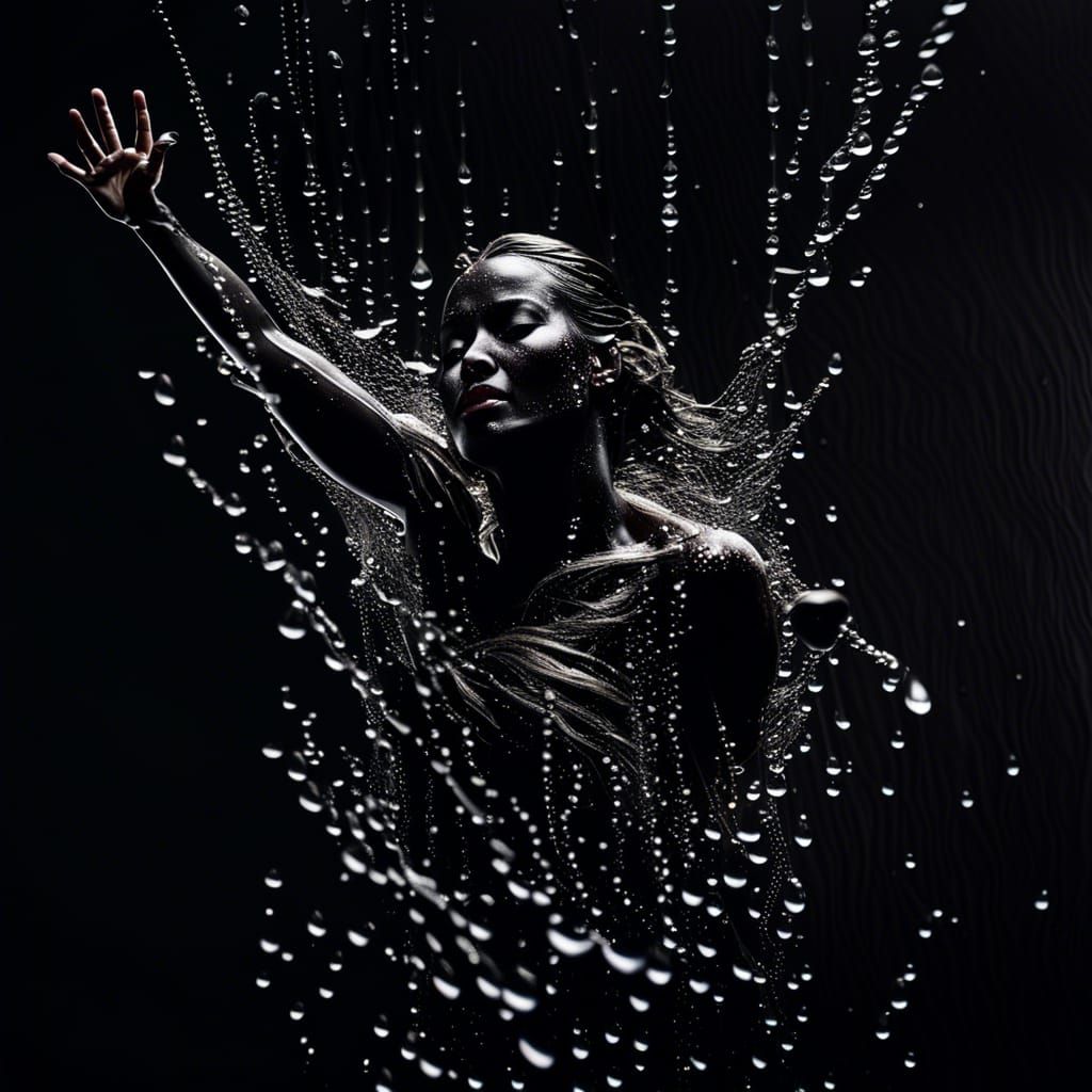 A stunning photorealistic image of water being poured from a...