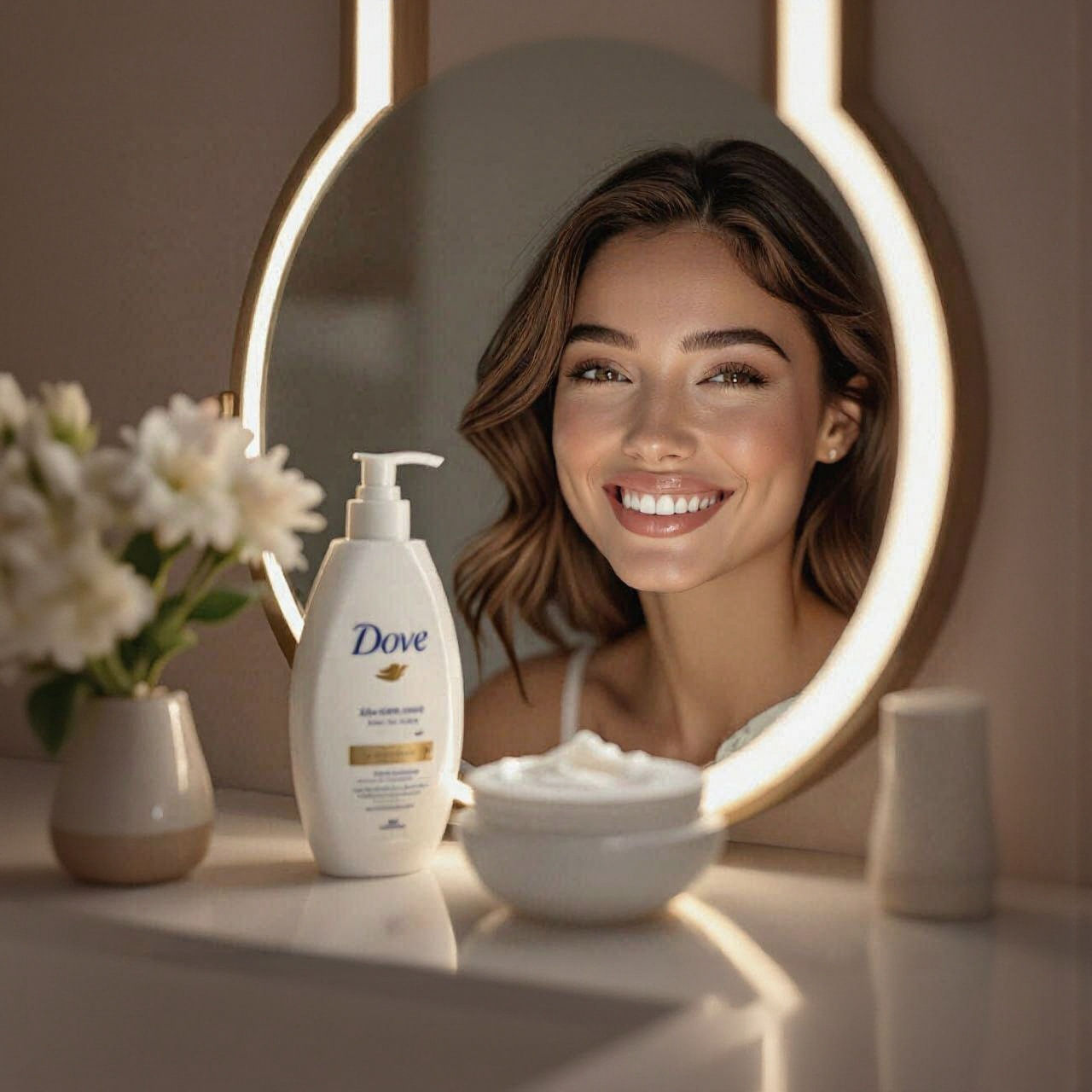 Dove Soap Close-Up: Transition to Smiling Woman