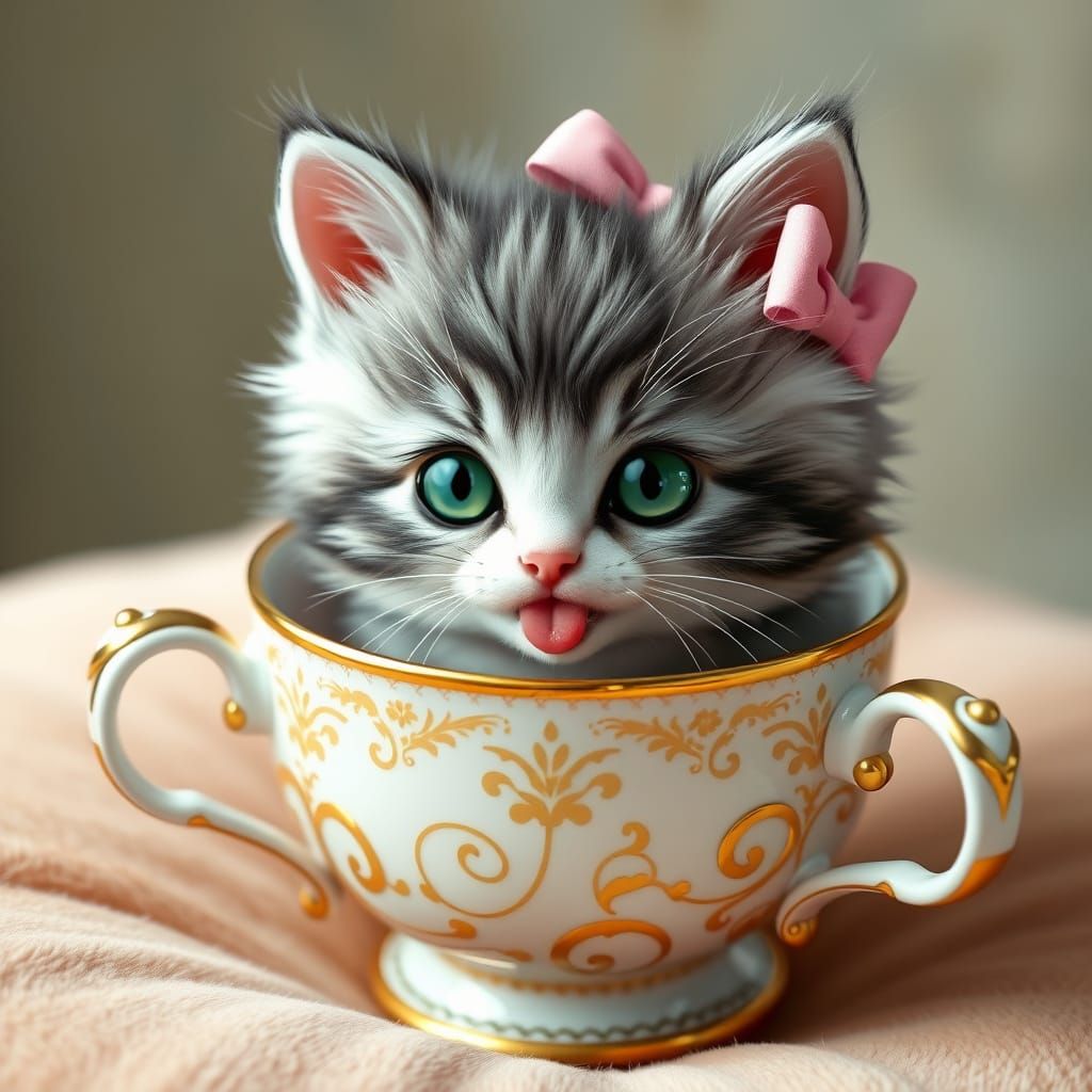 Mischief in a Teacup: Whimsical Anime-Inspired Art