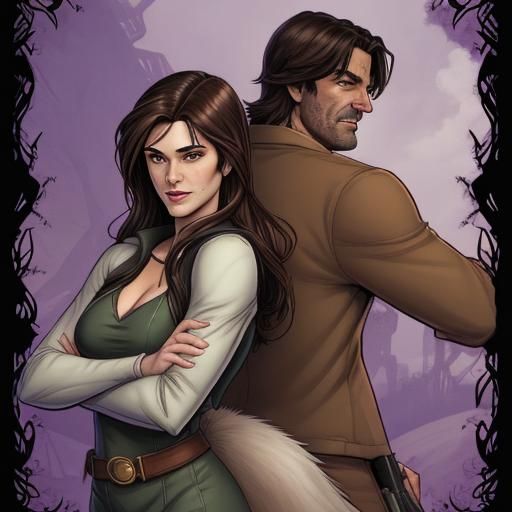 Fables Comic Cover Featuring Bigby Wolf and Keira Swan