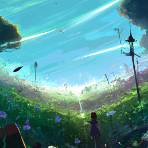 Anime Key Visual in Studio Ghibli Style