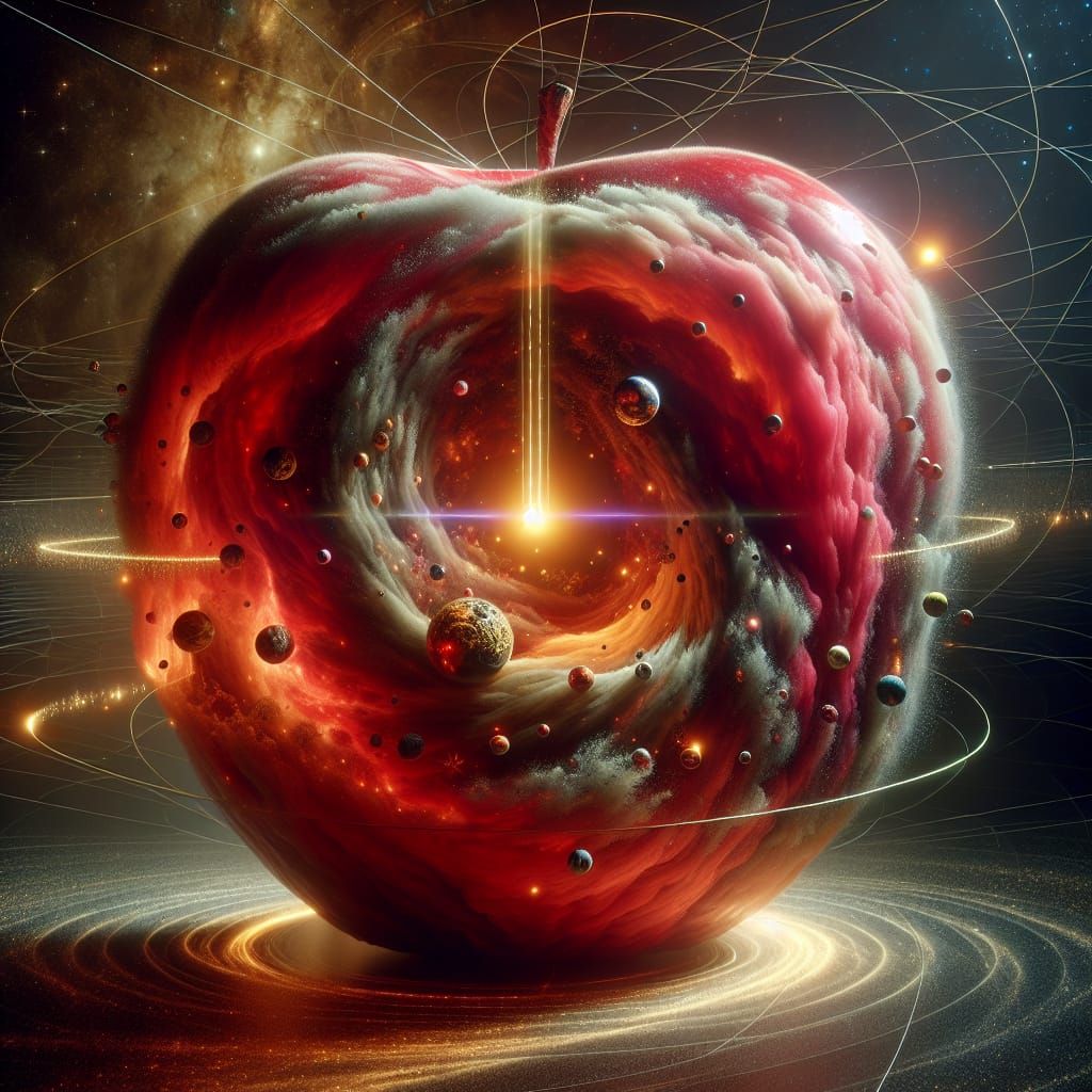 Surreal Cosmic Apple Unfolds in Quantum Void