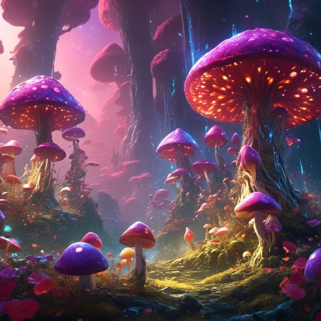 Glowing Mushroom Forest and Mushroom Princess