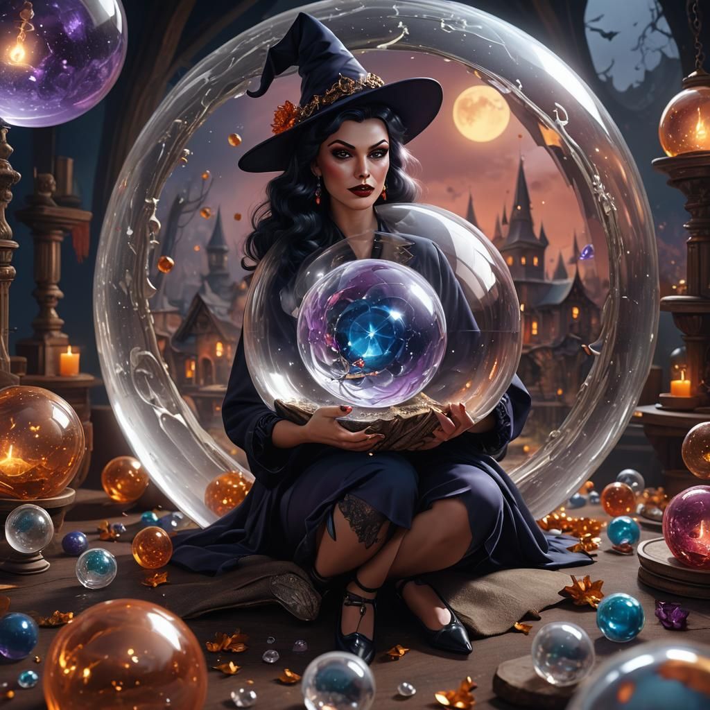 Crystal Ball Witch: Fantasy Concept Art