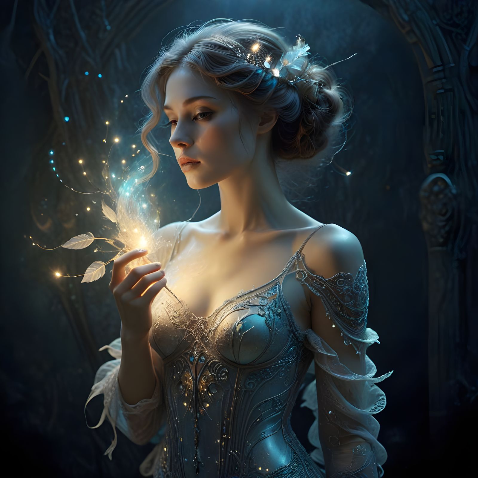 Dreamy Goddess Radiates Stardust Glow