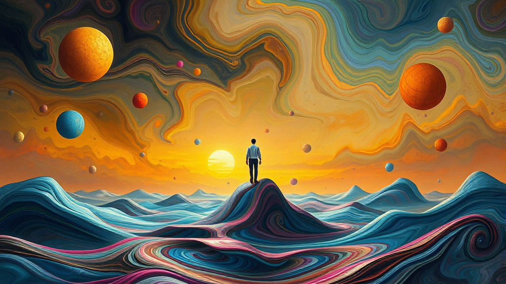 Surreal Figure in Abstract Dreamscape
