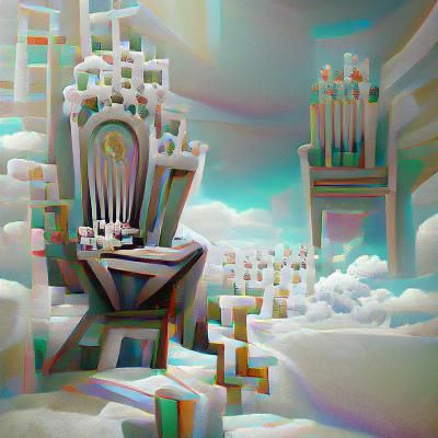 Empty Throne: Geometric Art Deco Surrealism