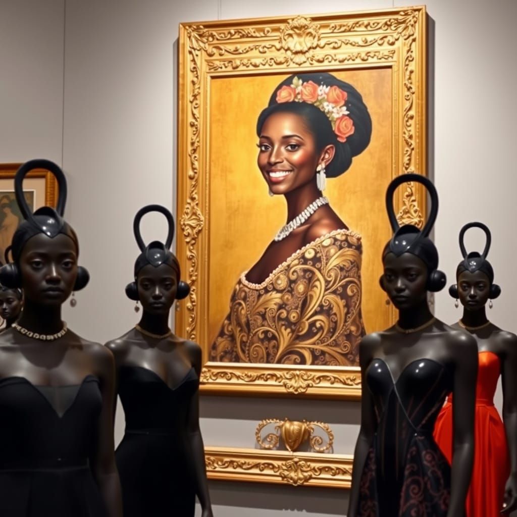 Opulent Portrait of a Woman in Klimt Style