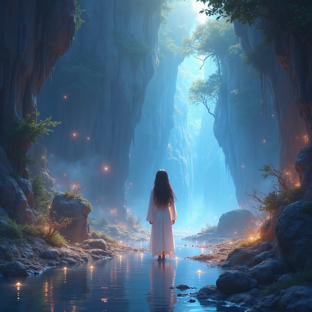Fantastical Girl Embodies Mystical Magic in a Realm of Wonde...