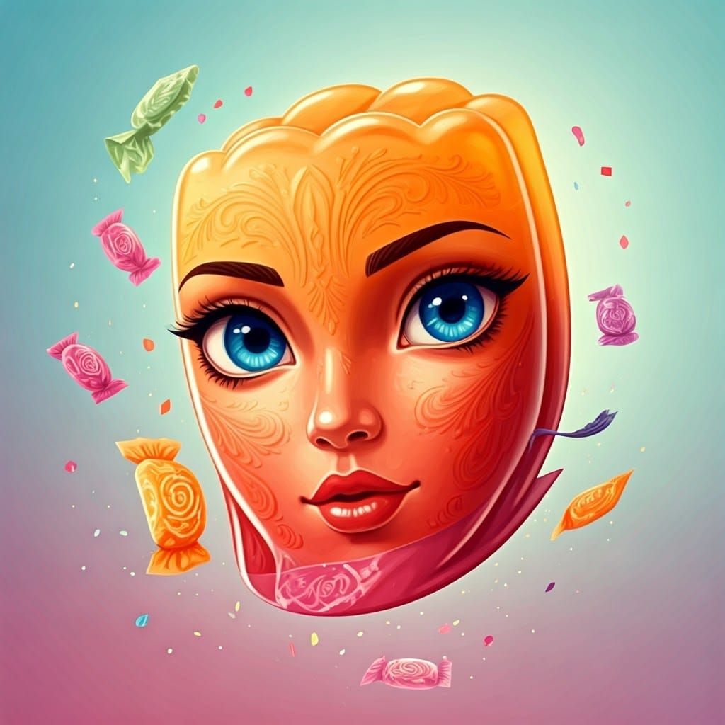 Playful Fruit Jellies in Chibi Art Deco Style