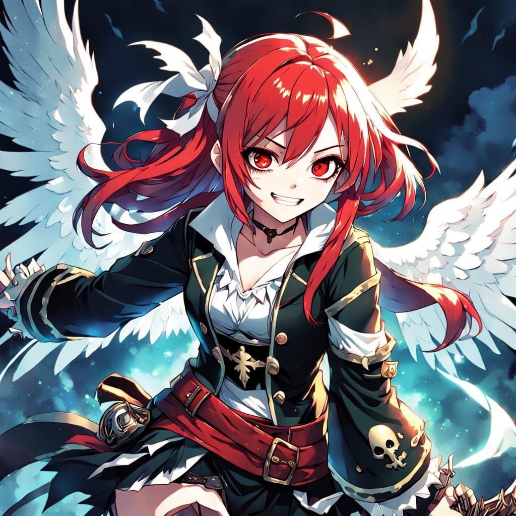 Gothic Pirate Anime Goddess in Radiant Glory