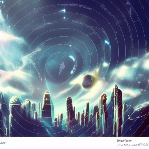 Alien Cityscape: Galactic Exploration in Sparkling Light