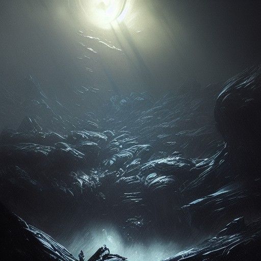 Horror Alien Predator Planet in Gothic Style