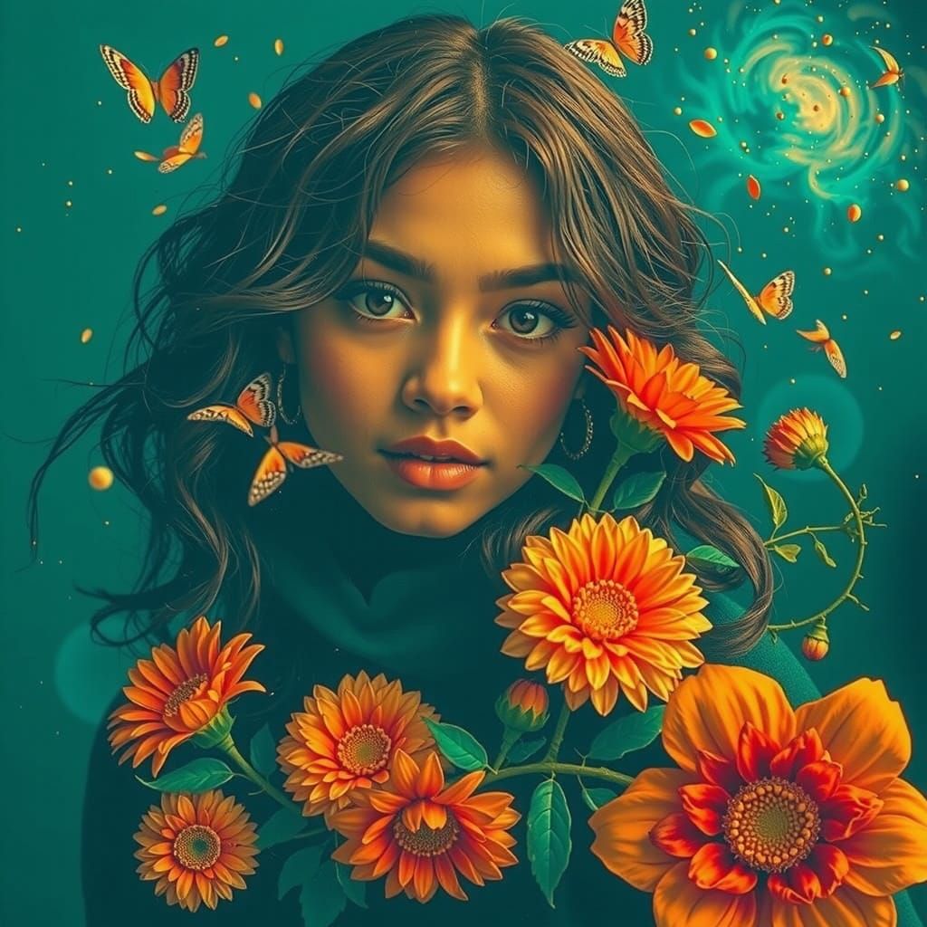 Abstract Swirling Red Forms in Motion