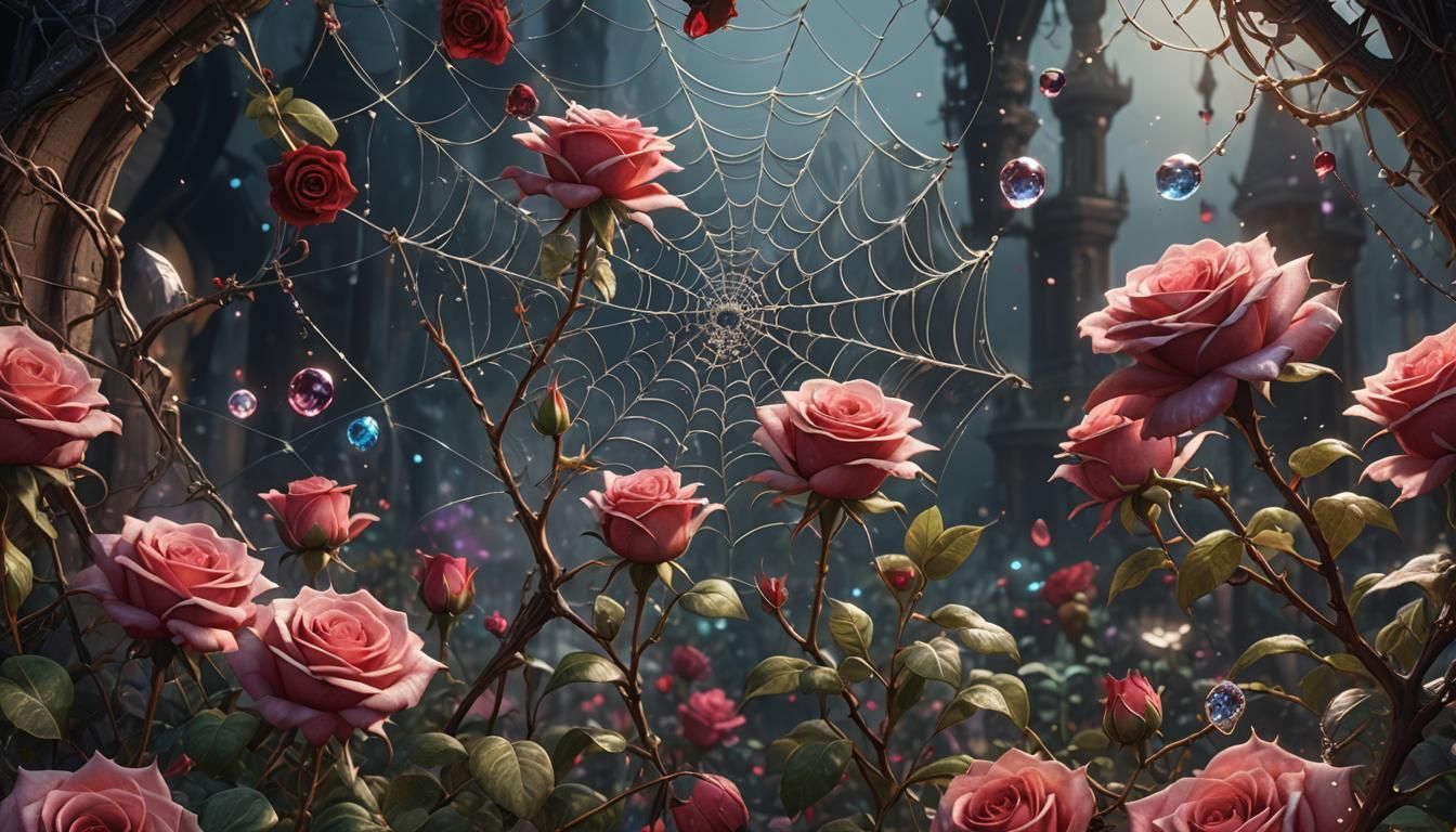 Sparkling Roses, Spiderwebs, and Crystals: Fantasy Art