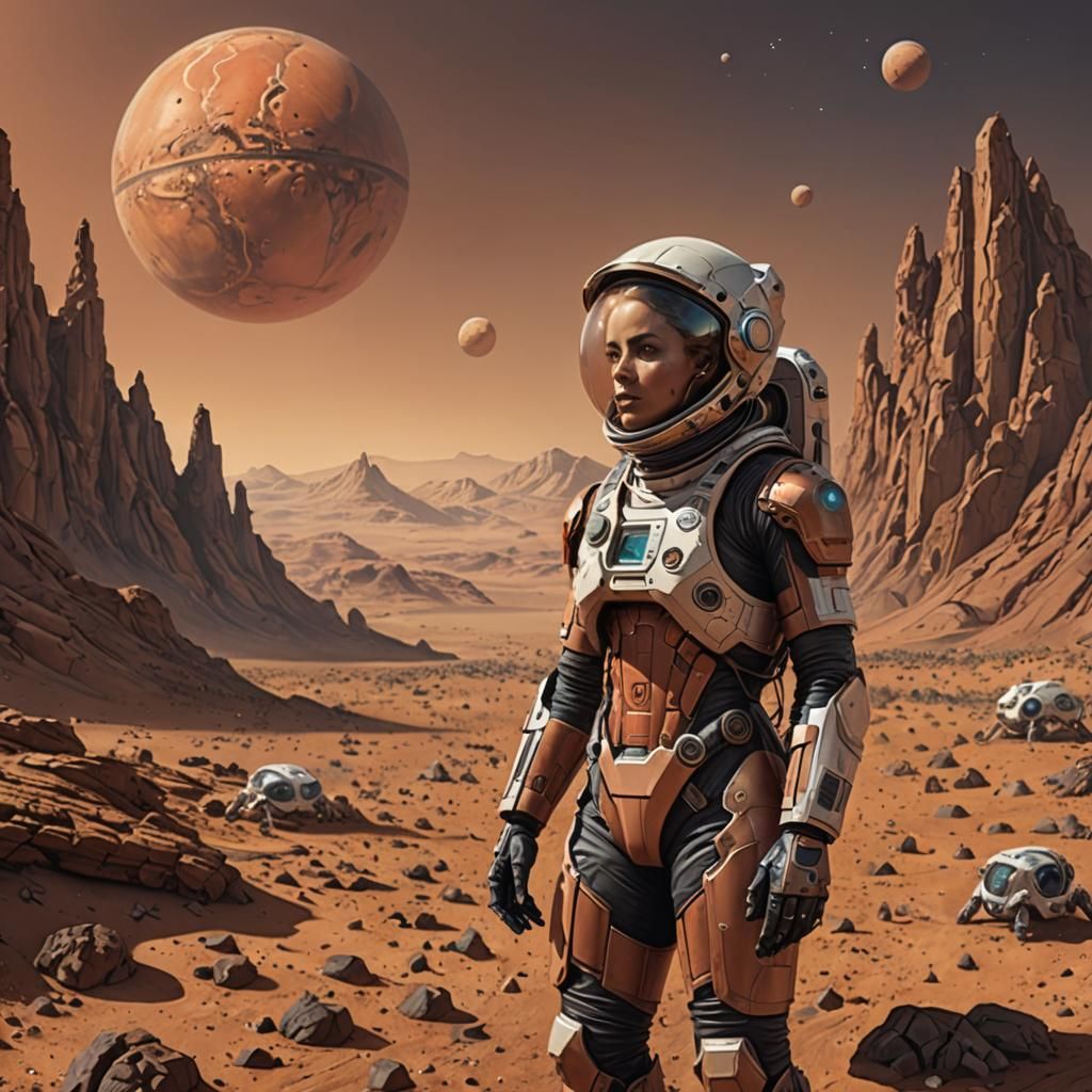 Martian Life Concept Art in Visionary Style