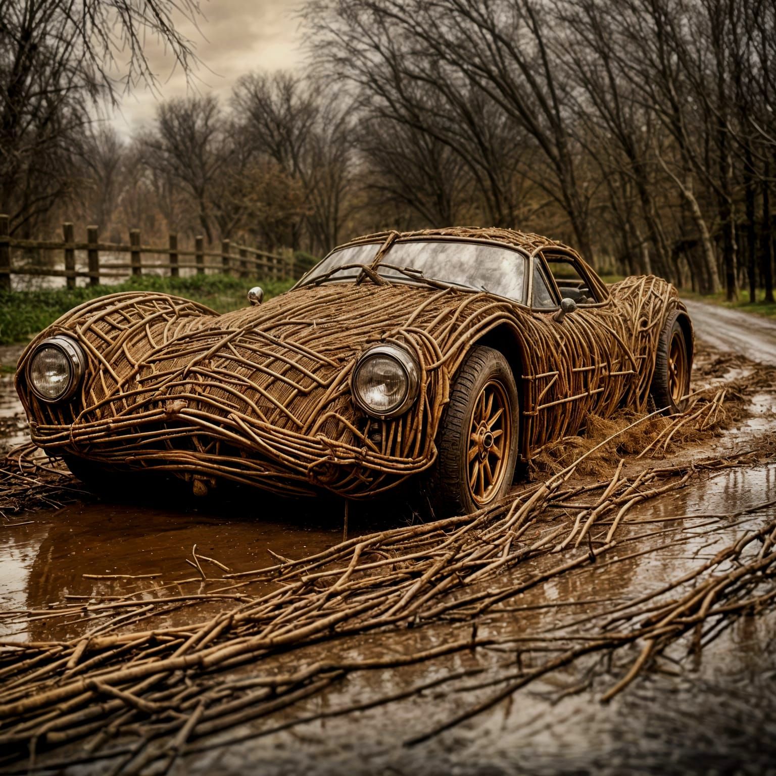Willow Sports Car Races Down Muddy Street