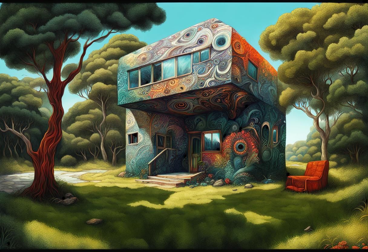 Surreal Time: A Vibrant, Hyperdetailed Illustration