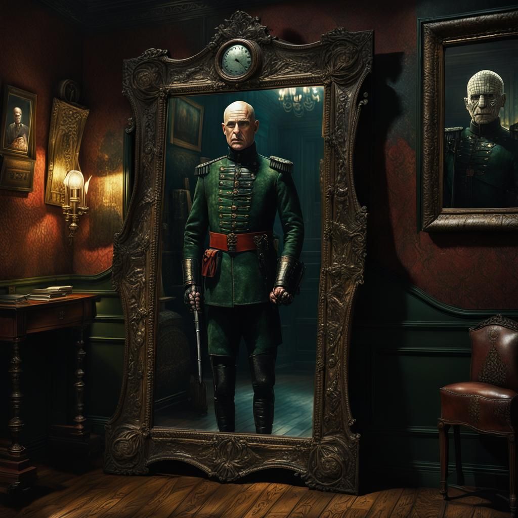 Pinhead's Reflection: A Hellraiser Scene