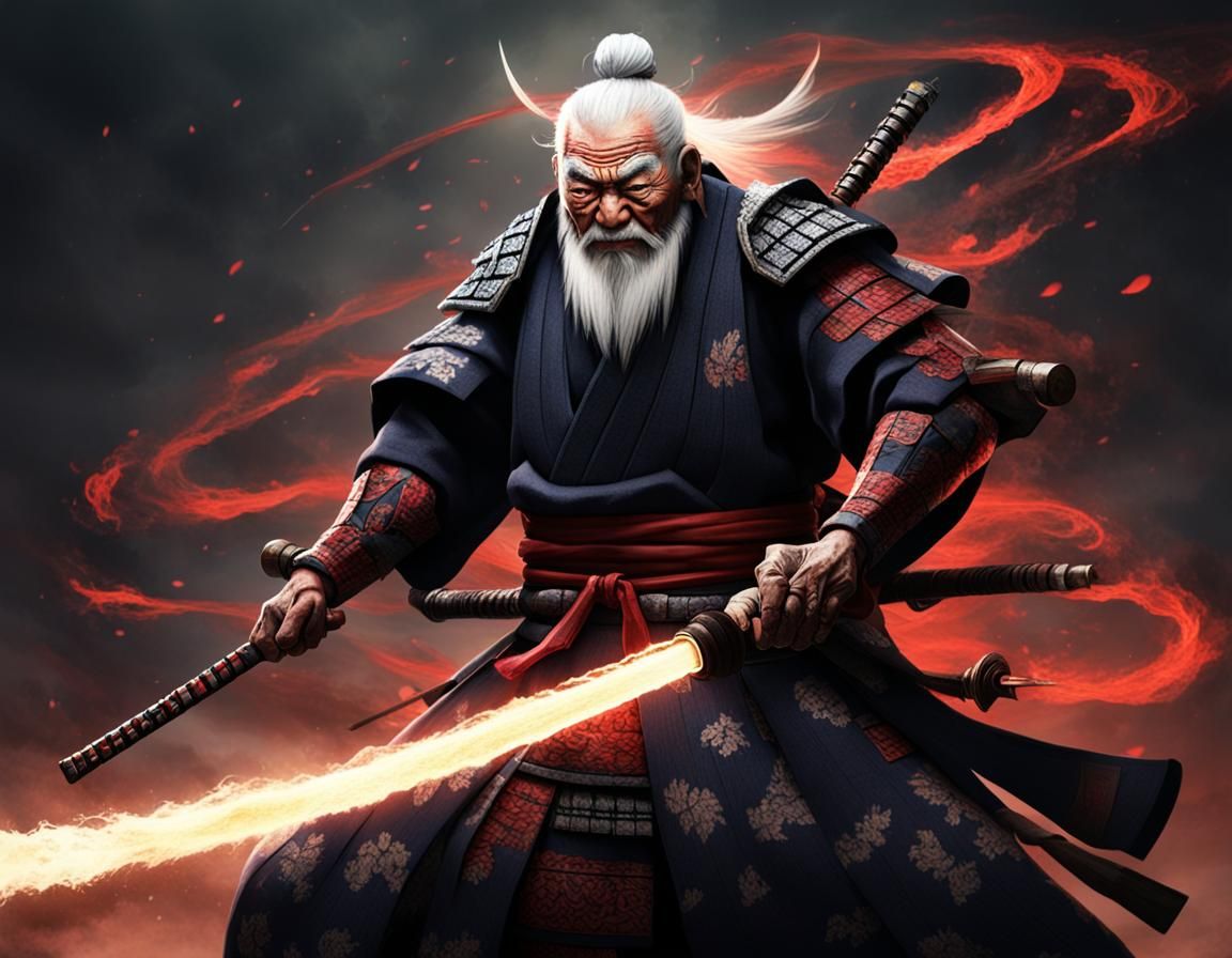 Samurai Elder with Lightning Spirit