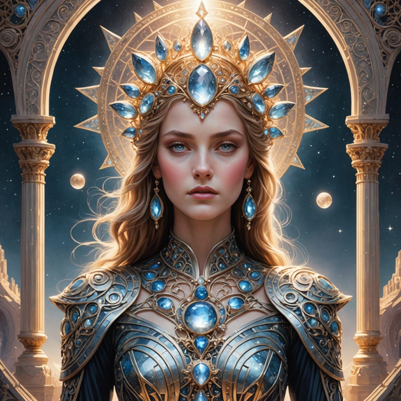 Futuristic Moonstone Palace for Persephone