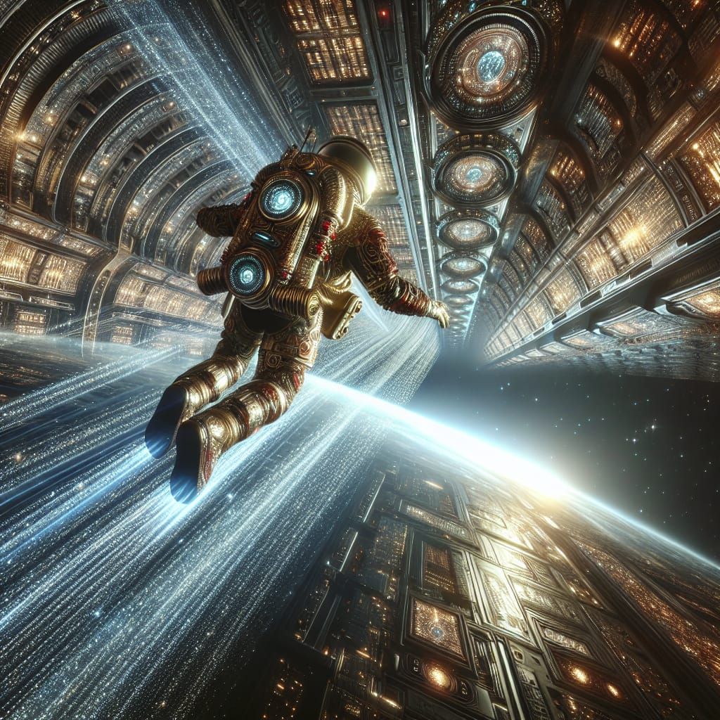 Future Adventurer Enters Immersive Alien Library