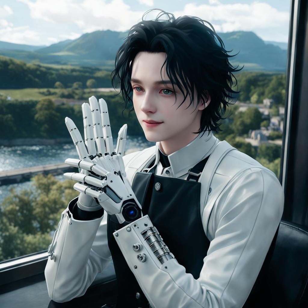 a cyborg on his break