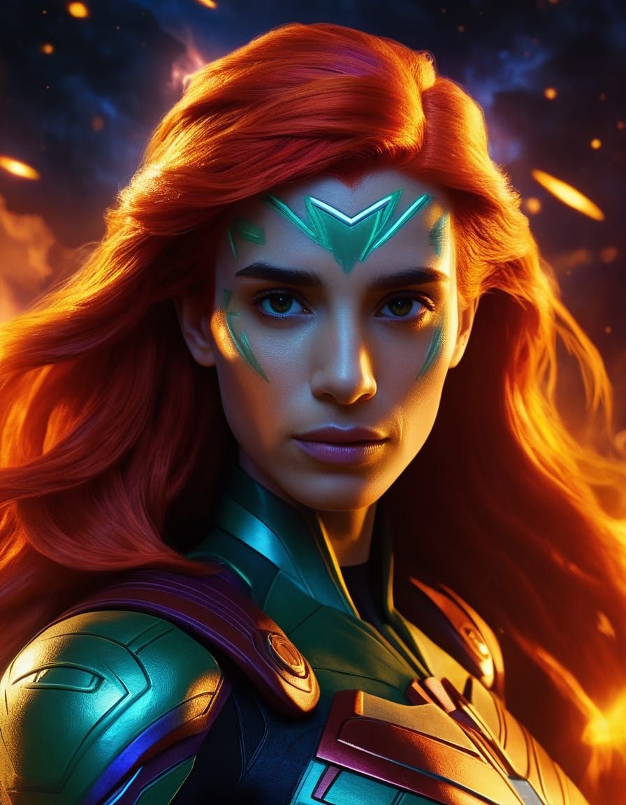 Starfire as Comic Book Style Digital Art