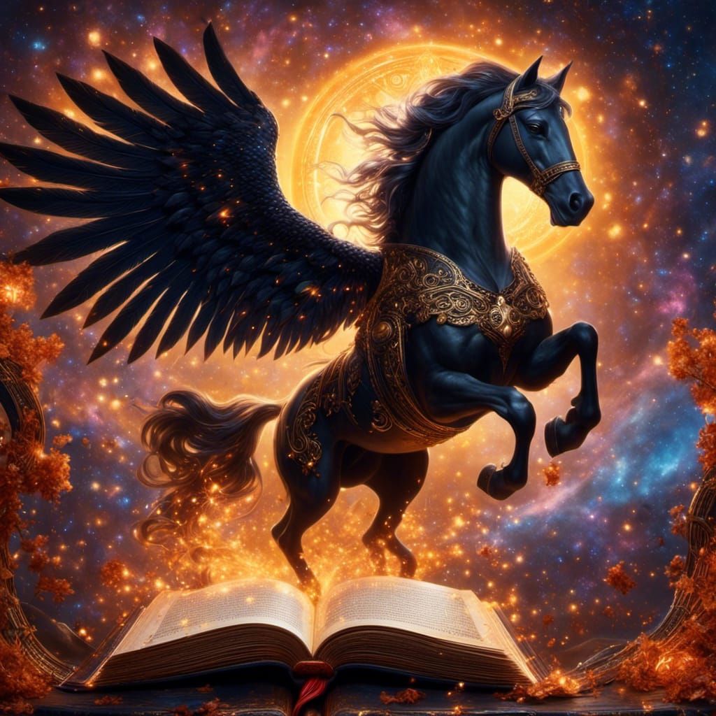 Mage's Spell Book with Black Pegasus Cover