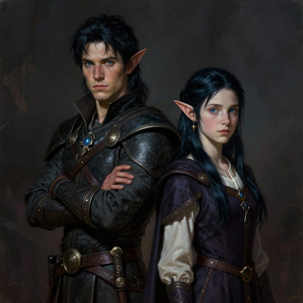 Half-Elven Siblings: Fighter and Cleric in Dramatic Fantasy ...