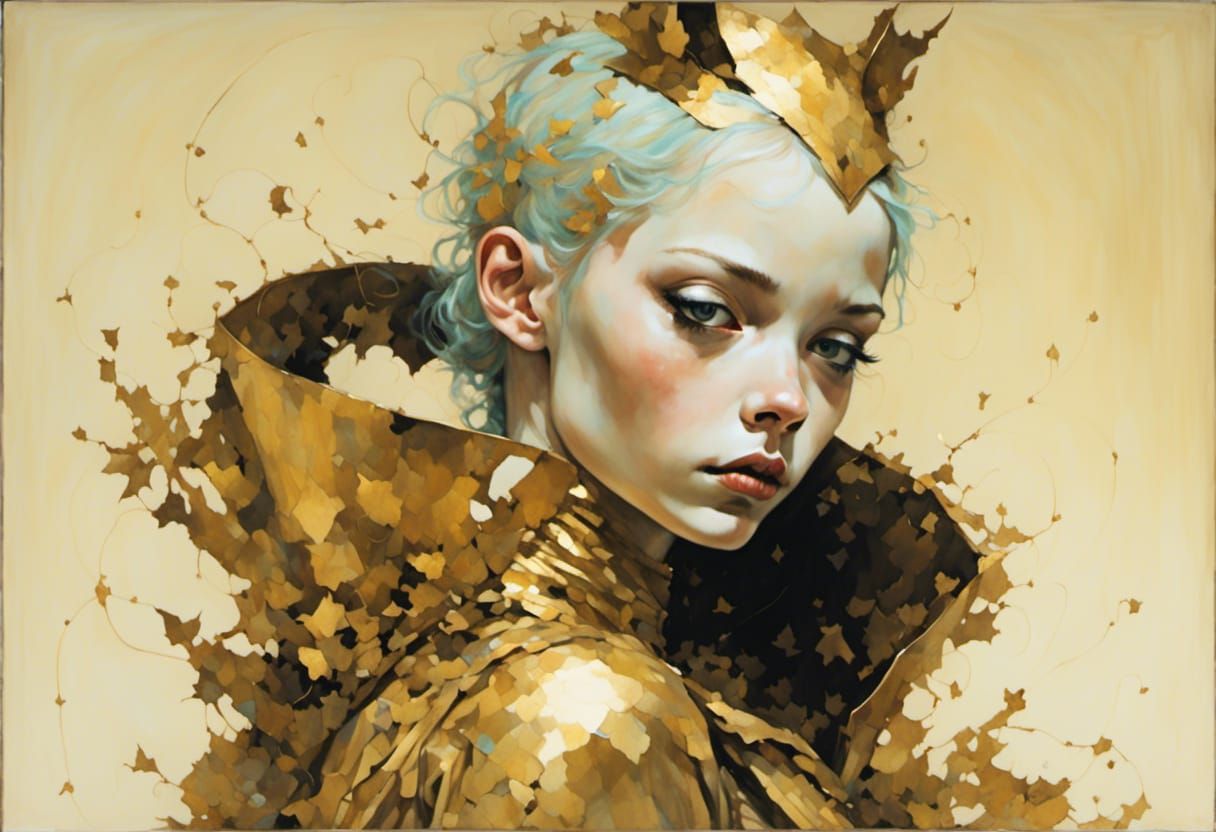 Gynoid in Gold-Leafed Finery