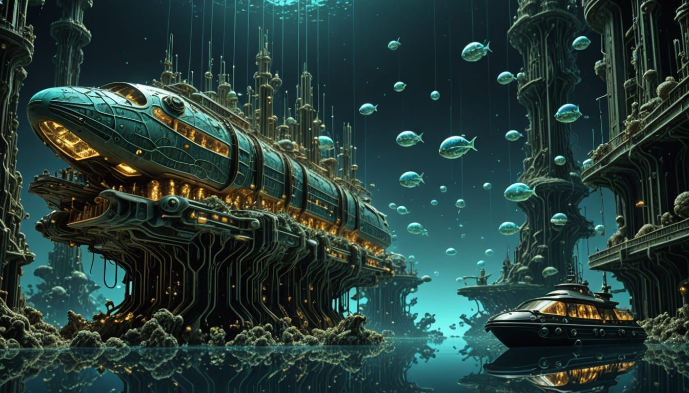 Bioluminescent Arcology in the Depths