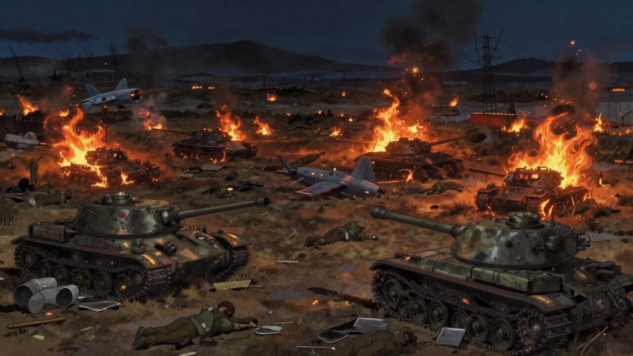 War-Torn Battlefield Ignited in Anime Style