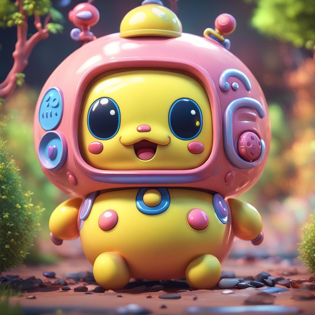 3D Tamagotchi Pet Render in 8K Resolution