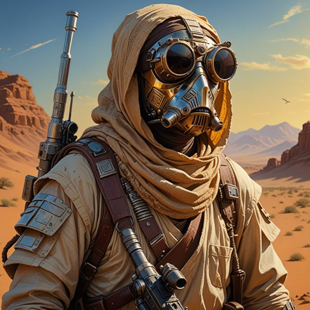 Modernized Tusken Raider with Telescopic Goggles in Hyperrea...