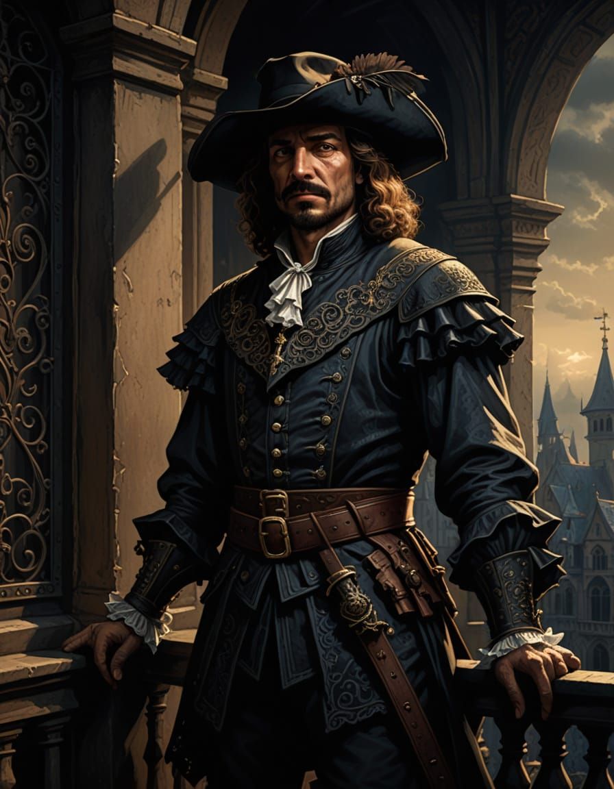 Cyrano de Bergerac in Dark Fantasy Gothic Style