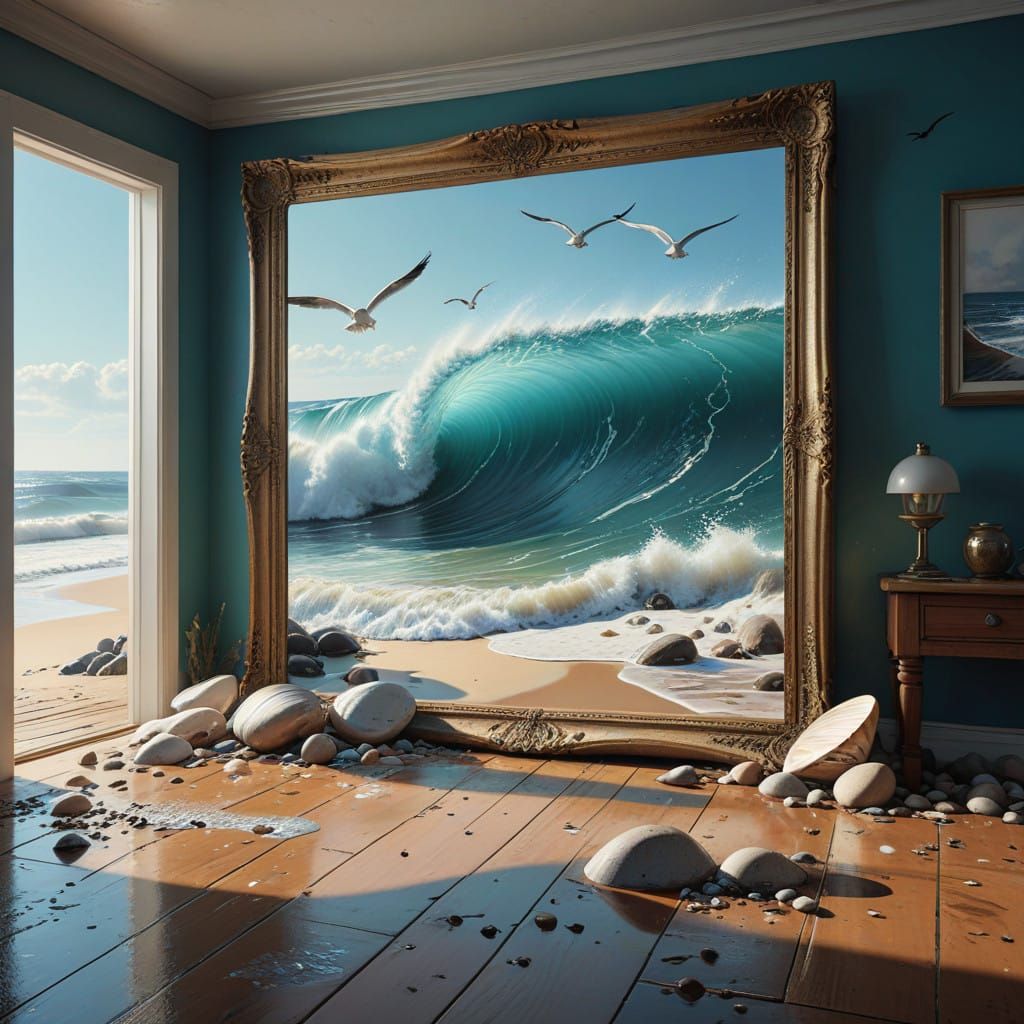 Vibrant Ocean Scene Painting Comes to Life in Turquoise Beac...