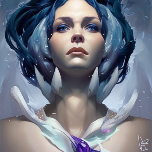 Ice Crown Portrait in Hyperdetailed Digital Art