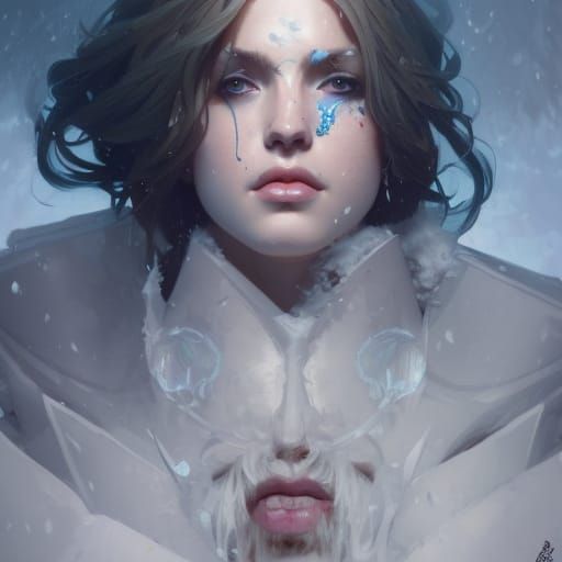 Emotional Ice King Portrait in Hyperdetailed Style