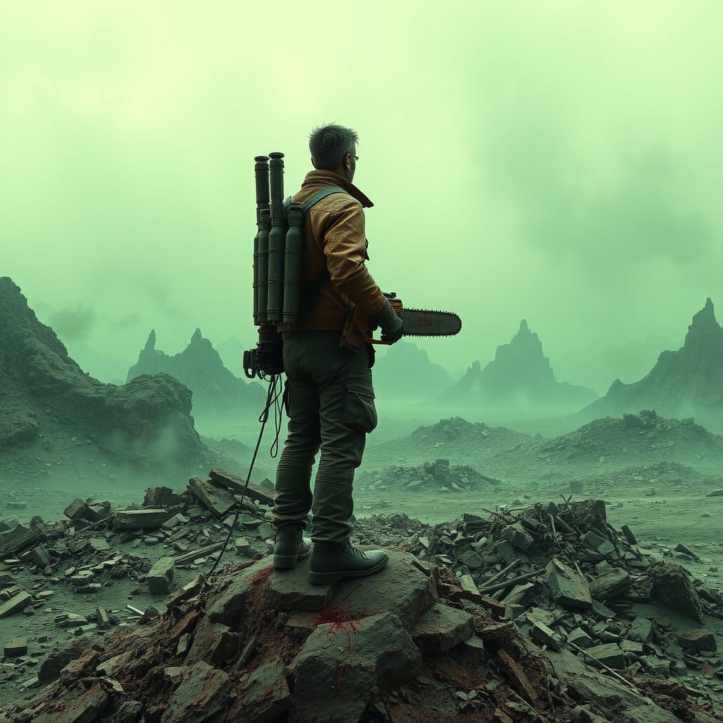 Surviving in a Post-Apocalyptic Wasteland in a Dark Futurist...