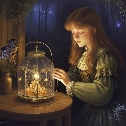 Enchanted Baby Dragon in a Glowing Jewelry Box