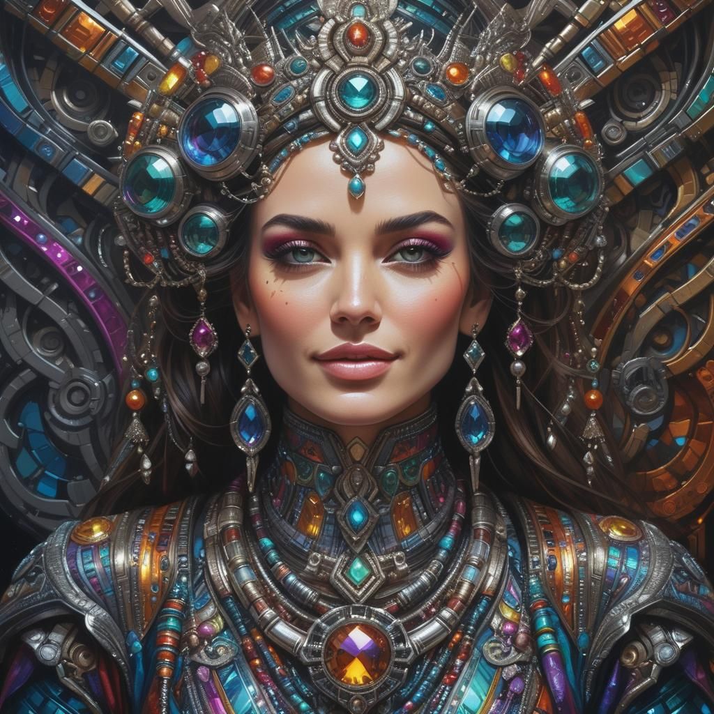 Expressive Woman Portrait in Detailed Matte Painting Style