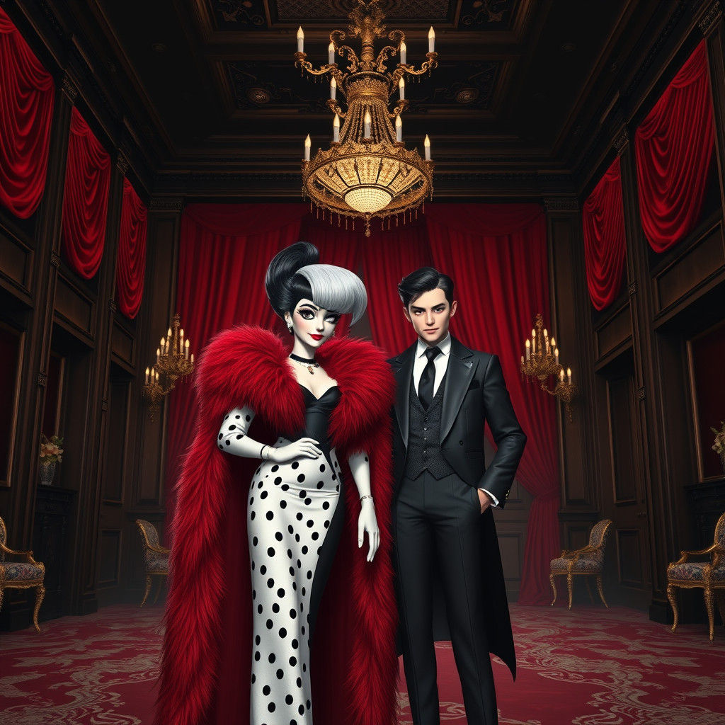 Cruella de Vil and Dylan Wick in Lavish Chamber