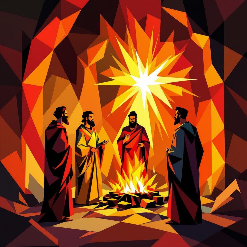 Biblical Scene: Deliverance in Fiery Furnace