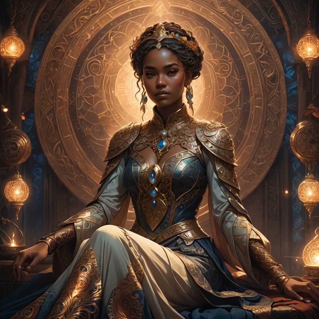 Mystical Woman Portrait in Fantasy Art Style